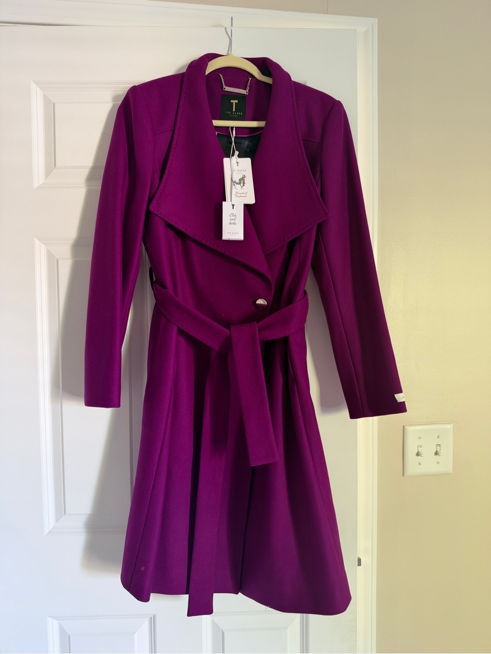 Ted Baker SANDRA PURPLE Belted Coats Size 2